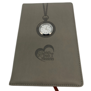 A5 Hardcover Leather Journal  Note Pad With Clock Pendant BRD03 - Image 3