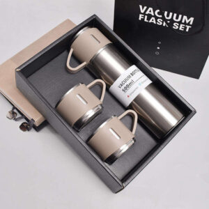 17 Oz Stainless Steel Thermos Flask with 3 Cups - Image 2